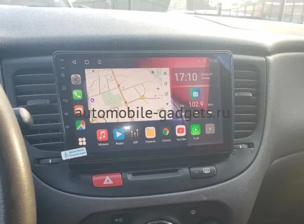Kia Rio 2 2005-2011 (черная) Canbox L-Line 4169-9-0188 на Android 10 (4G-SIM, 2/32, TS18, DSP, QLed)