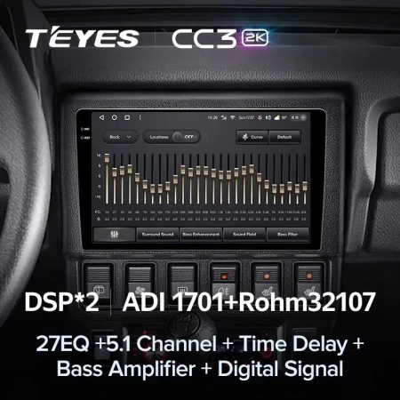 Штатное головное устройство Teyes CC3 2K 360 6/128 9.5 дюймов RM-9-1627 для Lada Niva 2121, 2131 (4x4), ВИС 2346 1993-2019 на Android 10 (4G-SIM, DSP, QLed)