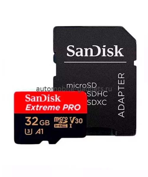 Карта памяти SanDisk Extreme Pro microSDHC 32GB Class 10 UHS Class 3 V30 A1 100MB/s + адаптер
