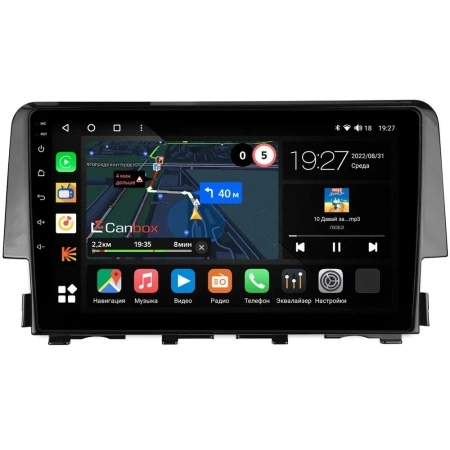 Штатная магнитола Honda Civic 10 2015-2021 Canbox M-Line 4544-9-650 на Android 10 (4G-SIM, 2/32, DSP, QLed)