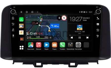 Hyundai Kona 2017-2020 Canbox M-Line 7805-10-0342 на Android 10 (4G-SIM, 2/32, DSP, QLed) С крутилками