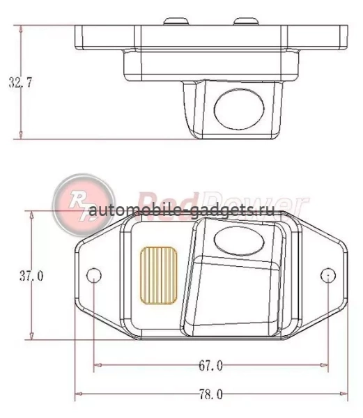 Камера заднего вида для Toyota Land Cruiser Prado 120 (2002-2009) с запаской на двери RedPower TOY171P Premium