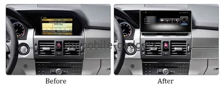 Штатная магнитола Mercedes-Benz GLK (x204) (2008-2012) 12,3 дюйма Carmedia MKD-BC004-10-12-GLK-OL-1051-Q на Android 12 (4G-SIM, 6/128, DSP, QLed) Mercedes Style