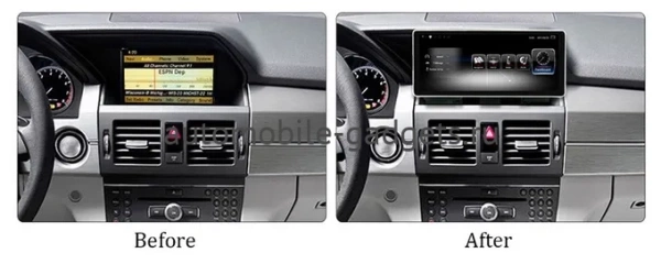 Штатная магнитола Mercedes-Benz GLK (x204) (2008-2012) 12,3 дюйма Carmedia MKD-BC004-10-12-GLK-OL-1051-Q на Android 12 (4G-SIM, 6/128, DSP, QLed) Mercedes Style