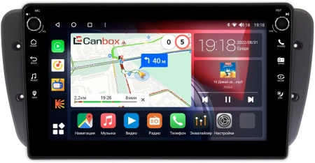 Штатная магнитола Canbox M-Line 7801-9308 для Seat Ibiza 4 2008-2015 на Android 10 (4G-SIM, 2/32, DSP, IPS) С крутилками
