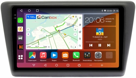 Штатная магнитола Canbox H-Line 2K 4180-9417 для Skoda Rapid 2012-2020 на Android 10 (4G-SIM, 4/32, DSP, QLed)