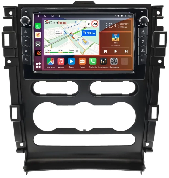 Штатная магнитола Ford Mustang 5 2004-2009 Canbox H-Line 7822-9-0185 на Android 10 (4G-SIM, 4/32, DSP, IPS) С крутилками