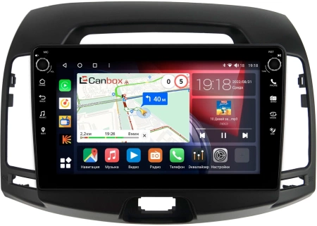 Hyundai Elantra 4 (HD) 2006-2011 (черная) Canbox M-Line 7801-9-680 Android 10 (4G-SIM, 2/32, DSP, IPS) С крутилками