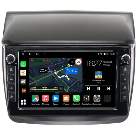 Штатная магнитола Canbox M-Line 7821-9057 для Mitsubishi L200 4, Pajero Sport 2 2008-2016 на Android 10 (4G-SIM, 2/32, DSP, IPS) С крутилками