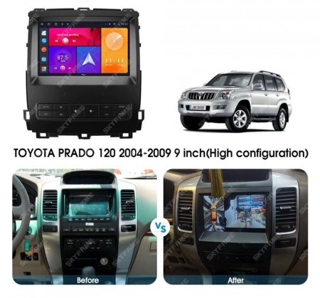 Carmedia SF-9696-2-P штатная магнитола для Toyota Land Cruiser Prado 120, Lexus GX 470 (2002-2009) на Android 12 c 4GB, DSP, 4G
