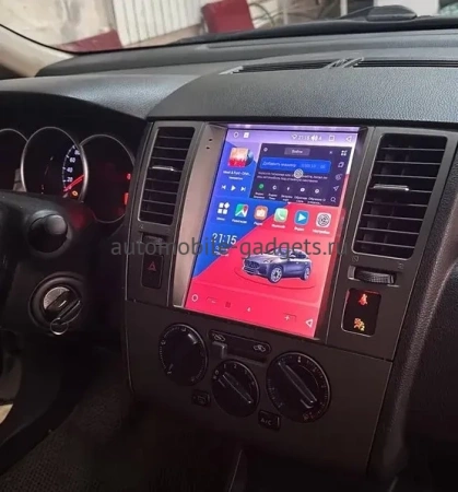 Штатное головное устройство Nissan Tiida 2004-2013 (черная) Canbox H-Line (Tesla style) 9.7 дюймов 4/64 5623-1312-23 на Android 10 (4G-SIM, DSP, QLed)