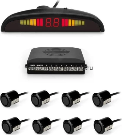 Парктроник 8 датчиков SWAT PT-128B / d 18мм / черные