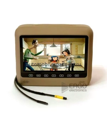 Подголовник со встроенным DVD плеером и LCD монитором 9" ERGO ER9HD (Бежевый)