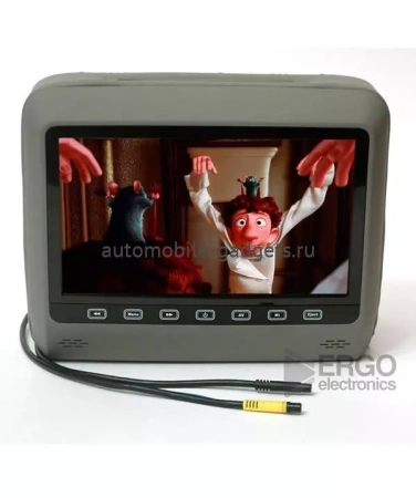 Подголовник со встроенным DVD плеером и LCD монитором 9" ERGO ER9HD (Серый)