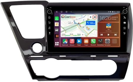 Штатная магнитола Honda Civic 9 4D 2013-2017 (глянцевая, левый руль, седан) Canbox M-Line 7801-9-0131 Android 10 (4G-SIM, 2/32, DSP, IPS) С крутилками