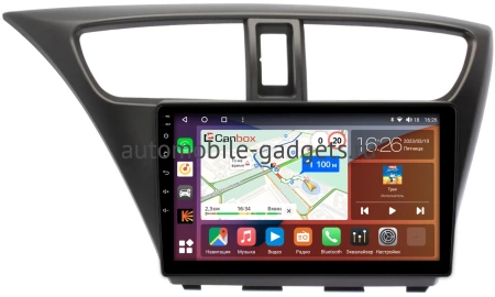 Штатная магнитола Honda Civic 9 5D 2011-2015 (левый руль, хэтчбэк) Canbox H-Line 4166-9-0108 на Android 10 (4G-SIM, 4/32, DSP, QLed)