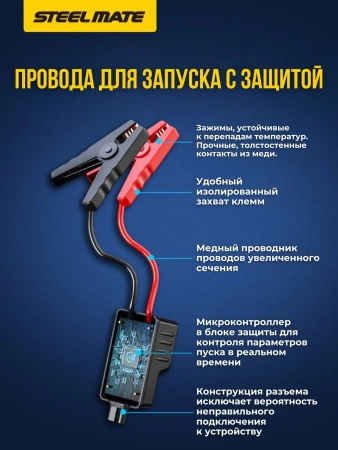 Пусковое устройство SteelMate JS16 (16000mAh/1000A)