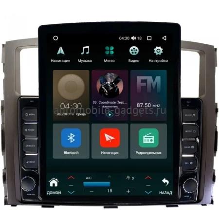 Штатная магнитола Mitsubishi Pajero 4 2006-2024 (для авто без Rockford) Canbox M-Line 5610-9069 на Android 10 (4G-SIM, 2/32, DSP, QLed, Tesla)