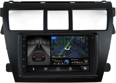 Магнитола в штатное место 2 din Toyota Belta, Vios, Yaris sedan 2005-2012 (черная) Canbox 2/32 на Android 10 (GT7-RP-11-402-440) (IPS, DSP, CarPlay)