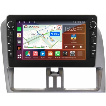 Штатная магнитола Volvo XC60 2008-2017 (матовая, темно-серая) Canbox H-Line 7833-9-788 на Android 10 (4G-SIM, 4/64, DSP, IPS) С крутилками