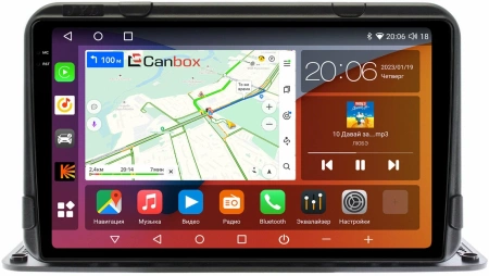 Универсальная магнитола 2 DIN 9 дюймов Canbox H-Line 2K 4180-9191 на Android 10 (4G-SIM, 4/32, DSP, QLed) для установки на торпедо