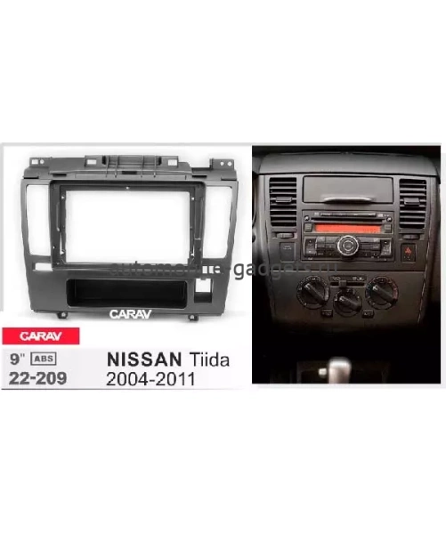 Carav 22-209 переходная рамка для установки автомагнитолы 9" в NISSAN Tiida 2004-2011