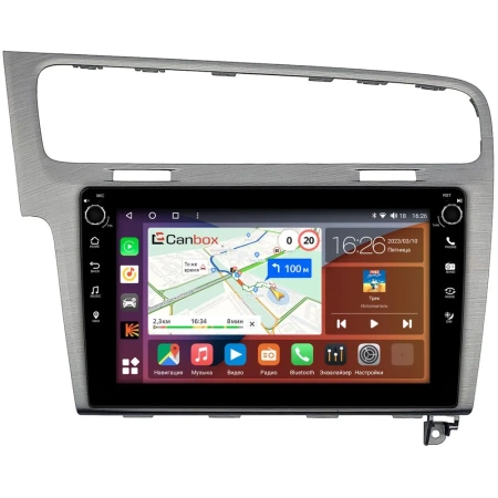 Штатная магнитола Volkswagen Golf 7 2012-2020 (серая) Canbox M-Line 7805-10-048 на Android 10 (4G-SIM, 2/32, DSP, QLed) С крутилками