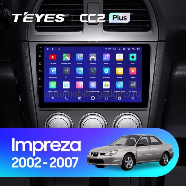 Штатное головное устройство Subaru Impreza 2 2002-2005 Teyes CC2 PLUS 4/32 9 дюймов RM-9-0260 на Android 10 (4G-SIM, DSP, QLed)