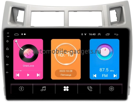 Toyota Vitz 2 (XP90), Yaris 2 2005-2012 (серебряная) OEM RK9-100 на Android 10 (CarPlay, AHD, 1/32)