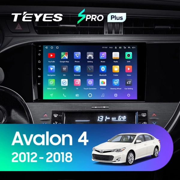 Штатное головное устройство Toyota Avalon 4 2012-2018 (глянцевая) Teyes SPRO PLUS 4/32 9 дюймов RM-9-0310 на Android 10 (4G-SIM, DSP, IPS)