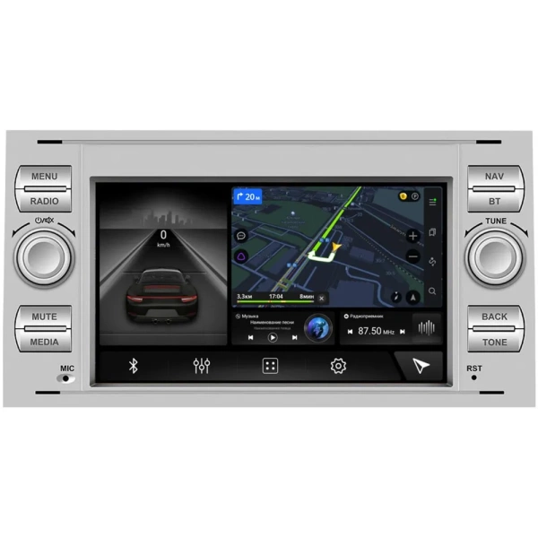 Штатная магнитола Canbox M-Line 7645 2/32 для Ford Fusion 2005-2012 на Android 10 (4G-SIM, DSP, IPS) silver