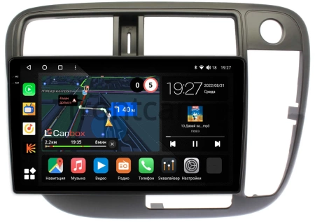 Honda Civic 6 1995-2000 (авто без климат-контроля, правый руль) Canbox M-Line 2K 4177-9-226 на Android 10 (4G-SIM, 2/32, DSP, QLed)