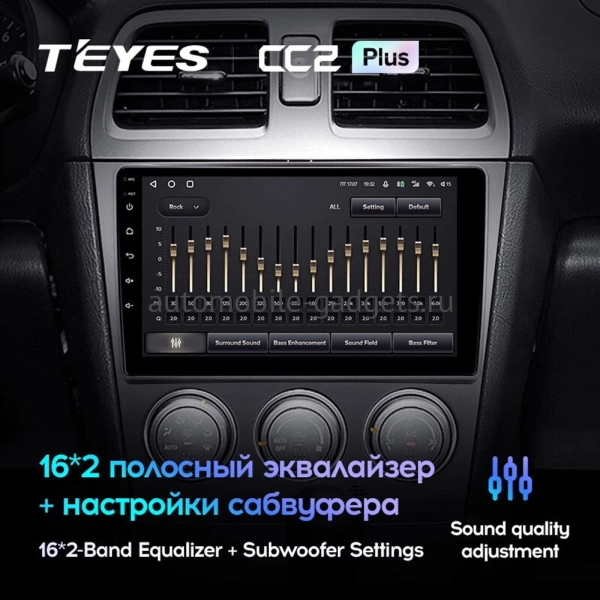 Штатное головное устройство Subaru Impreza 2 2002-2005 Teyes CC2 PLUS 4/32 9 дюймов RM-9-0260 на Android 10 (4G-SIM, DSP, QLed)