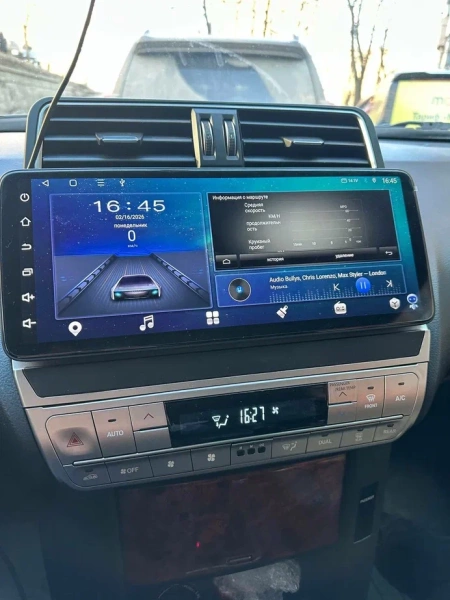 Штатная магнитола Toyota Land Cruiser Prado 150 2009+ 12,3 дюйма Carmedia KP-T1240FW-KP-13-6128-TS10 на Android 12 (4G-SIM, 6/128, DSP, QLed)