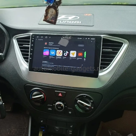 Штатная магнитола Hyundai Solaris 2 2017-2024 (серебряная) Canbox L-Line 4167-9039 на Android 10 (4G-SIM, 3/32, TS18, DSP, QLed)