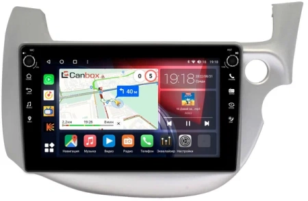 Honda Fit 2 2007-2014 (светло-серая) Canbox H-Line 7806-10-671 на Android 10 (4G-SIM, 4/32, DSP, QLed) С крутилками