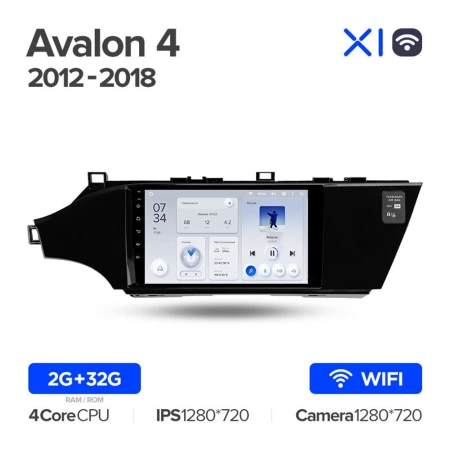 Штатное головное устройство Toyota Avalon 4 2012-2018 (глянцевая) Teyes X1 WIFI 2/32 9 дюймов RM-9-0310 на Android 8.1 (DSP, IPS, AHD)