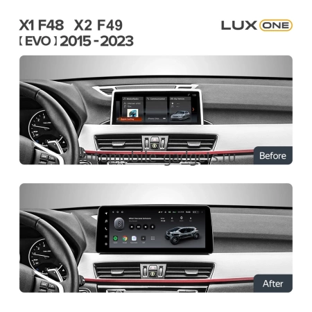 Штатная магнитола BMW X1 (F48) 2015-2023 12.3 дюйма Teyes LUX ONE 4/32 RM-0014 на Android 10 (4G-SIM, 4/32, DSP, QLed) BMW Style