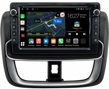 Штатная магнитола Toyota Vios 3, Yaris 3 (XP150) 2017-2022 Canbox M-Line 7825-10-0432 на Android 10 (4G-SIM, 2/32, DSP, QLed) С крутилками