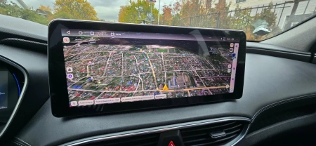 Штатная магнитола Hyundai Santa Fe 4 2018-2021 12.3 дюйма Teyes LUX ONE 4/32 RM-0420 на Android 10 (4G-SIM, 4/32, DSP, QLed) BMW Style