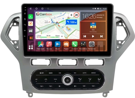 Ford Mondeo 4 2006-2010 (серебро, Тип 2) Canbox H-Line 4195-10-2186 встроенный климат на Android 10 (4G-SIM, 6/128, DSP, QLed)