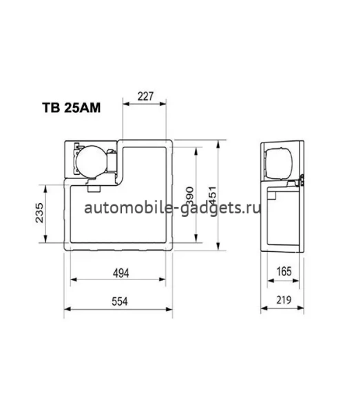 Компрессорный холодильник (встраиваемый) Indel B TB 25AM (25л) для Mercedes Actros / Mercedes Axor