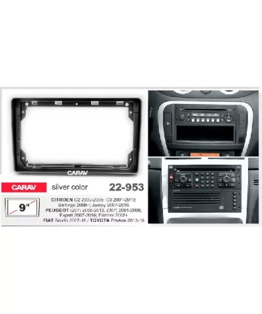 CARAV 22-953 Переходная рамка 9" для CITROEN C2 , C3, Berlingo, Jumpy / FIAT Scudo / PEUGEOT 207, 307 , Expert , Partner / TOYOTA ProAce