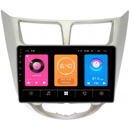 Штатная магнитола OEM RK9-9270 для Hyundai Solaris, Accent 4 2010-2019 (серебро) на Android 10 (CarPlay, AHD, 1/32)