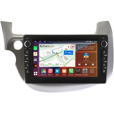 Штатная магнитола Honda Jazz 2 2008-2014 (левый руль) Canbox H-Line 7837-1067 на Android 10 (4G-SIM, 4/64, DSP, QLed) С крутилками