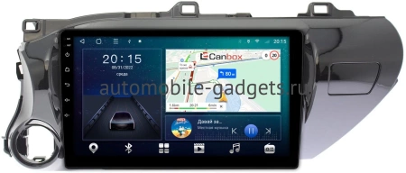 Toyota Hilux 8 2015-2024 (руль слева) Canbox L-Line 4295-1071 на Android 10 (4G-SIM, 6/128, TS18, DSP, QLed) (для авто без магнитолы)