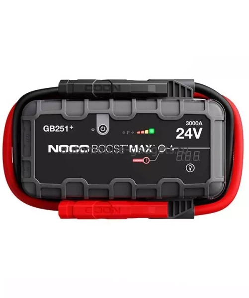NOCO GB251+ MAX сверхмощное ультрабезопасное литиевое портативное пусковое устройство (3000A, 24В)