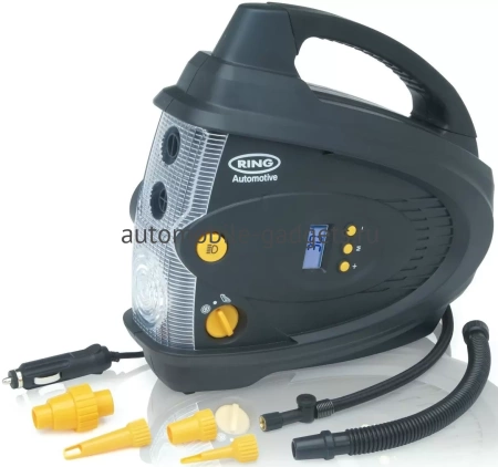 Компрессор автомобильный автоматический Ring Automotive RAC640 12В со светодиодным фонарем Компрессор автомобильный автоматический Ring Automotive RAC640 12В со светодиодным фонарем