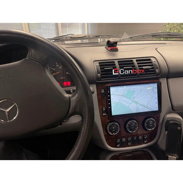 Штатная магнитола Canbox EVO 5811-9-1157 для Mercedes ML-klasse (W163) 1997-2005 дерево (для авто с климат-контролем) на Android 14 (4G-SIM, 6/128, DSP, QLed, AI, 360)