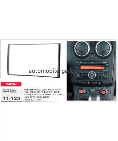 Переходная рамка CARAV 11-123 NISSAN Almera, Latio / Sunny / Tiida / X-Trail / Qashqai / Patrol / Juke / Cube / Versa (1997-2014)